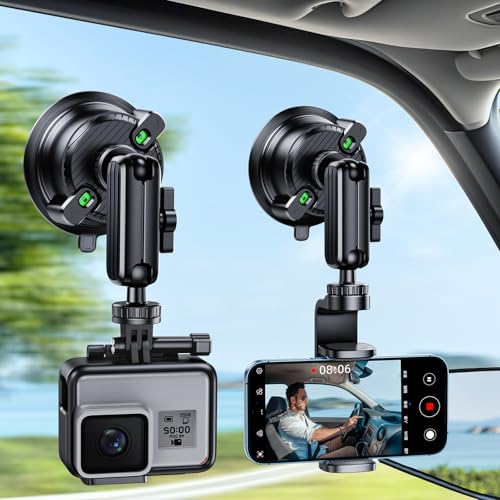 Car Phone Holder for Video Recording Vlogging Filming, Camera Fit