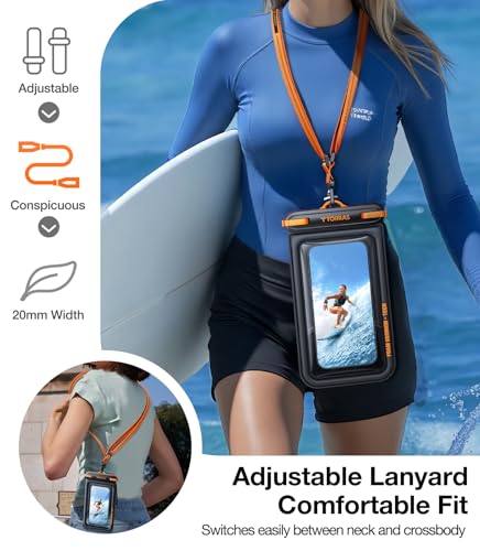 TORRAS IP68 Waterproof Phone Pouch Floating with Double Space 7.0", Green | Waterproof Phone Case with Crossbody Lanyard, Phone Dry Bag for iPhone 17 Pro Max 16 S26, Beach Cruise Ship Travel Essentials - color: Glacier Sprint