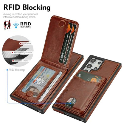 SkyEagle Compatible with Magsafe 2 in 1 Detachable Samsung Galaxy S24 Ultra Wallet Case with Card Holder Women Men Magnetic PU Leather Phone Case RFID Blocking Flip Kickstand Credit Slots,Brown - color: Brown, size: Samsung Galaxy S24 Ultra 6.8"