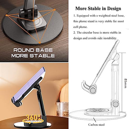 Meetuo Rotatable Cell Phone Stand for Desk, Phone Holder