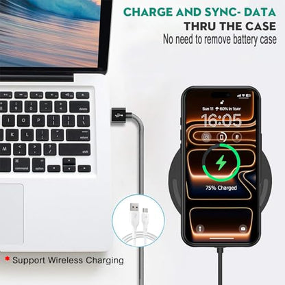 Battery Case for iPhone 17 Pro Max, 12000mAh Slim Portable Rechargeable Protective Battery Pack Cover Wireless Charging Case Compatible with iPhone 17 Pro Max (6.9 inch) Extended Charger Cover(Black) - size: iPhone 17 Pro Max (6.9 inch)