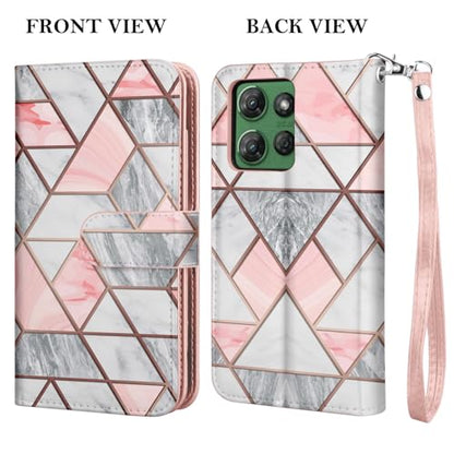 for Motorola Moto G Power 5G 2025 Case, for Moto G Power 2025 Wallet Case, PU Leather Credit Card Holder [9 Card Slots] Folio Flip Detachable Magnetic Cover Kickstand & Lanyard, Marble - color: Marble