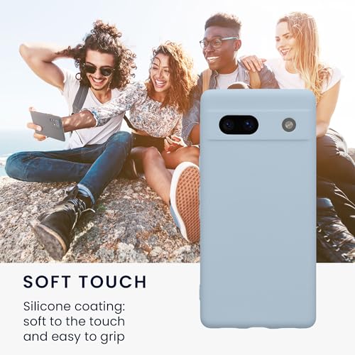 kwmobile Case Compatible with Google Pixel 7a Case - Protective Slim TPU Phone Cover - Soft Matte Finish - Light Blue Matte - color: light blue matte