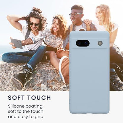 kwmobile Case Compatible with Google Pixel 7a Case - Protective Slim TPU Phone Cover - Soft Matte Finish - Light Blue Matte - color: light blue matte