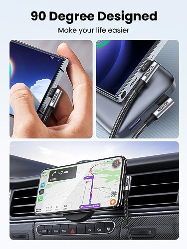 UGREEN 100W Right Angle USB C Cable, 90° Ends Fast Charging, 3.3ft - size: 3.3FT