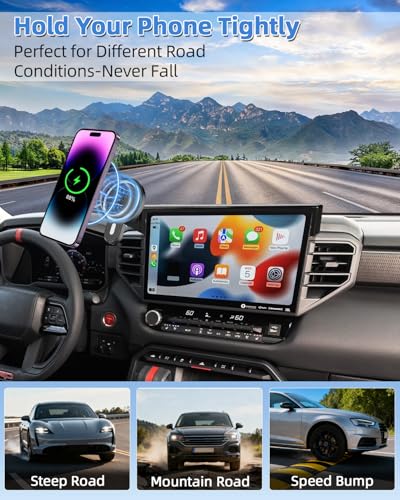 PZK Car Phone Mount for Toyota Tundra 2022-2026 /Sequoia 2023-2026 14-Inch - color: Magsafe+ Wireless Charger, size: Tundra 2022-2026/Sequoia 2023-2026 (14 inch)