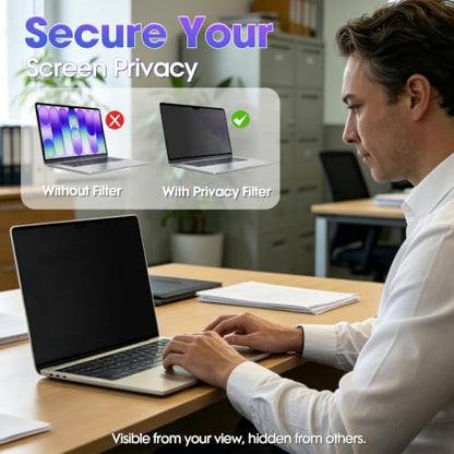 Anti-Spy Removable Shield for MacBook Air 13/13.6 (2022-2026 M2-M5), Magnetic Privacy Screen with 60° Blackout, Perfect for Open Desk Area - size: MacBook Air 13.6/13 Inch (2022-2026, M2, M3, M4)