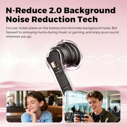 SoundPEATS Air6 HS LDAC Hi-Res Wireless Earbuds, Bluetooth 6.0, 13mm Driver - color: Pink