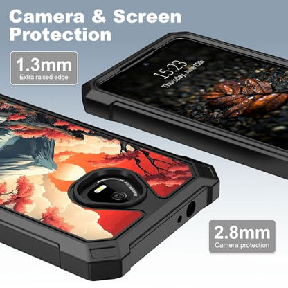 for Schok Volt Sv67q Sv67332 Case with Screen Protector, Military Grade Drop Protection, Dual Layer Hybrid Shockproof Protection TPU Phone Case for Schok Volt Sv67q, Fujiyama - color: Fujiyama
