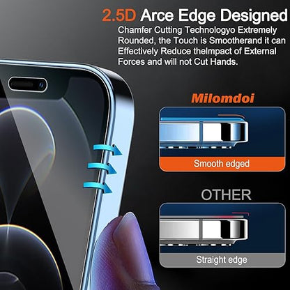 Milomdoi Screen Protector for Apple iPhone 12 Pro Max, Tempered Glass - size: iPhone 12 Pro Max 6.7 inch
