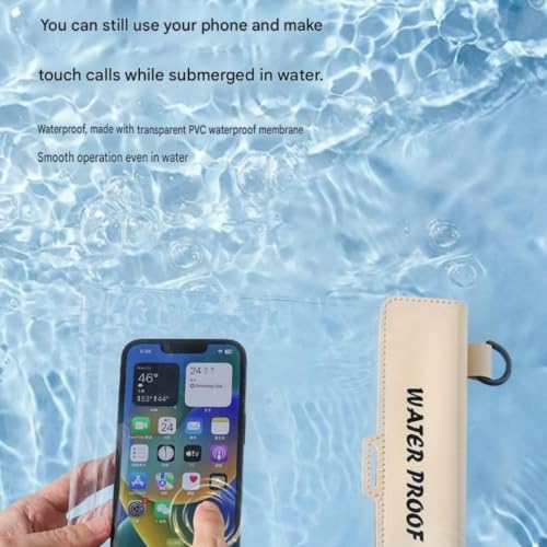 Waterproof Phone Pouch with Adjustable Shoulder Strap, Large Capacity Dry Bag, Touch Screen Compatible Case for Beach, Swimming, Kayaking, Boating, Fishing, Travel and Outdoor Activities (Beige) - color: Beige