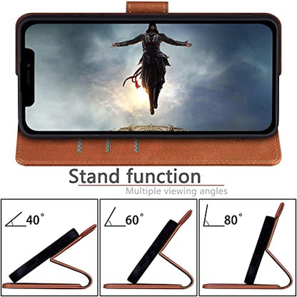 SUANPOT for iPhone 13（NON 13Pro）6.1 inch 5G with RFID Blocking Wallet case Credit Card Holder,Flip Book PU Leather Phone case Shockproof Cover cellphone Women Men for Apple 13 case Wallet Light Brown - color: Light Brown