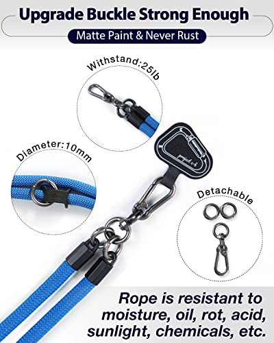 Cell Phone Lanyard ×1, Tether Tab ×2, Universal Adjustable Phone Strap, Crossbody, Neck Phone Lanyard, Rope Strap - color: Blue
