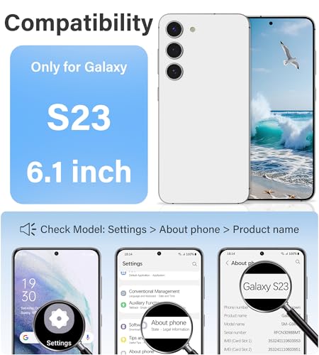 Vakaa Clear Case for Samsung Galaxy S23, Anti-Yellowing | Hard Back with Military-Grade Drop Protection, Wireless Charging Compatible - color: Transparent, size: S23