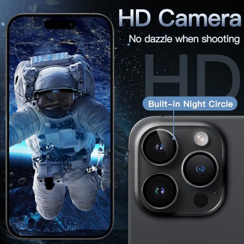 JETech Camera Lens Protector for iPhone 15 Pro/15 Pro Max, Space Black - color: Space Black