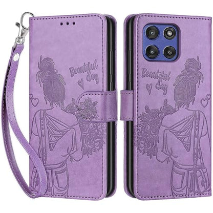 for Motorola Moto G Stylus 5G 2025 Wallet case, Purple-Girl | 3 Card Holders, Kickstand, Shockproof TPU Shell, PU Leather, Magnetic Closure, Protective Flip Folio Cover, Women - color: 2