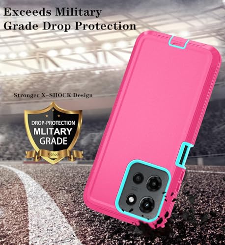 Qinmay Phone Case for Motorola Moto G 2026/Moto G Play 5G 2026 Case with HD Screen Protector, Heavy Duty Shockproof & Dropproof 3-Layer Cover Phone Case,PinkSkyBlue - color: PinkSkyBlue