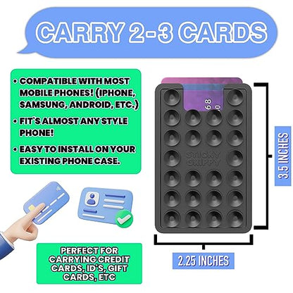 StickyGrippy Suction Card Holder Mount, Phone Wallet, Silicon Adhesive Accessory for iPhone and Android, Hands-Free Mirror Shower Holder, TikTok Videos and Selfies (Pink) SG2 - color: Pink