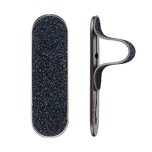 Momostick Flatstick, Cell Phone Finger Grip Strap Holder for Hand, Cell Phone Stand, New Slim Finger Loop Selfie Grip Compatible with Most Smartphones - Glitter Navy - color: Glitter Navy