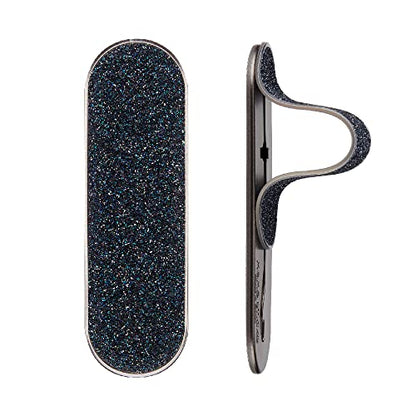 Momostick Flatstick, Cell Phone Finger Grip Strap Holder for Hand, Cell Phone Stand, New Slim Finger Loop Selfie Grip Compatible with Most Smartphones - Glitter Navy - color: Glitter Navy
