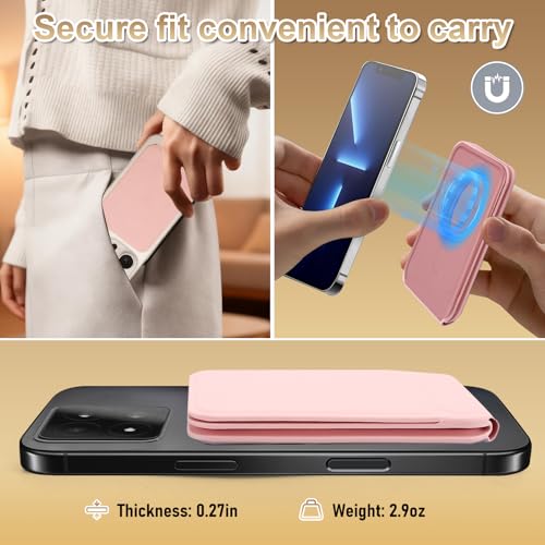 Magnetic Phone Stand, PU Leather Phone Tripod with Angle Adjustment - color: A-Pink