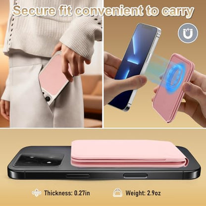Magnetic Phone Stand, PU Leather Phone Tripod with Angle Adjustment - color: A-Pink