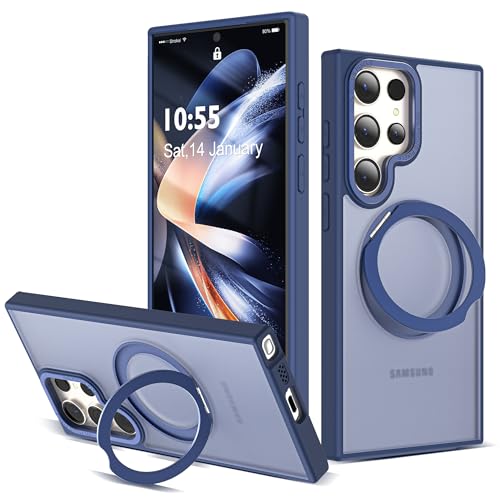 for Samsung Galaxy S22/S23 Ultra Case with Spin Stand,Blue | 360° Spin Magnetic Ring Stand,Compatible with Magsafe,Military Protection Phone Case - color: Blue, size: S22 Ultra & S23 Ultra