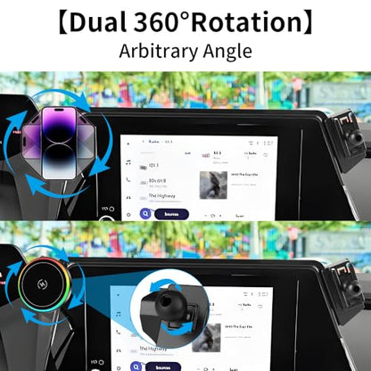 Car Magnetic Phone Mount for 2023 2024 2025 2026 Toyota Prius SE LE XLE Nightshade XSE [8-inch Touch Screen ]Auto Interior Accessories Best Cellphone Holder Fast 15W Wireless Charger Cell Phones Stand