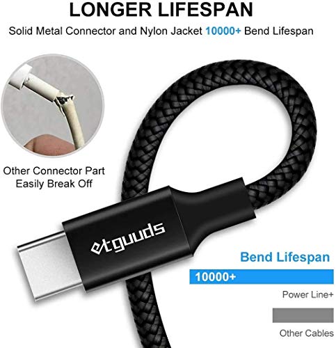 etguuds Long USB to USB C Cable, 16ft USB A to USB C Cable Fast Charging - color: Black