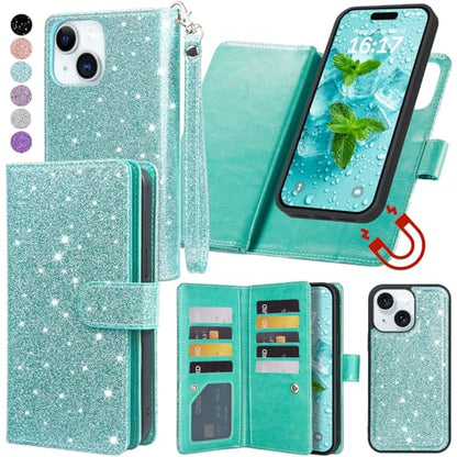 Varikke for iPhone 15 Case Wallet Strong Magnetic Detachable, Mint Green - color: (Standard) Mint, size: iPhone 15 6.1"