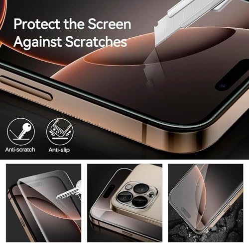 ivoler 3+3 Pack Tempered Glass for iPhone 16 Pro Max 6.9" Screen Protector with Camera Lens Protector with [Alignment Frame], Anti-Scratch Case Friendly Transparent HD Clear Film - size: iPhone 16 Pro Max 6.9''
