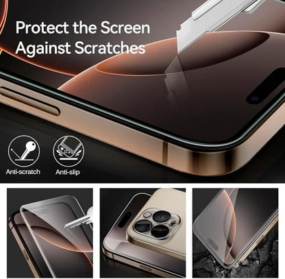 ivoler 3+3 Pack Tempered Glass for iPhone 16 Pro Max 6.9" Screen Protector with Camera Lens Protector with [Alignment Frame], Anti-Scratch Case Friendly Transparent HD Clear Film - size: iPhone 16 Pro Max 6.9''