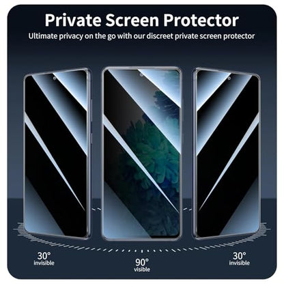 Privacy Screen Protector for Samsung Galaxy S20 FE, Anti-Spy Tempered Glass, 9H Hardness Anti-Scratch, 2.5D Curved Edges, Bubble-Free Case Friendly - 3 Pack - color: S20 FE Black