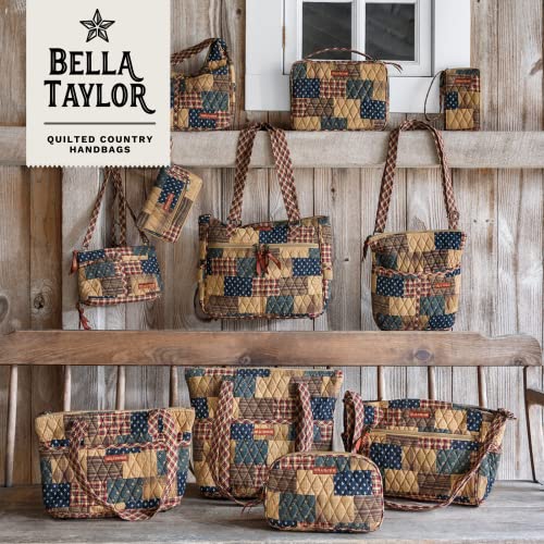 Bella Taylor Cell Phone Wristlet, Quilted Phone Wallet for Women | Lightweight, RFID blocking, phone pocket, built-in wallet, card organizer, coin pocket, secure zipper, quality construction - color: Primitive Patch