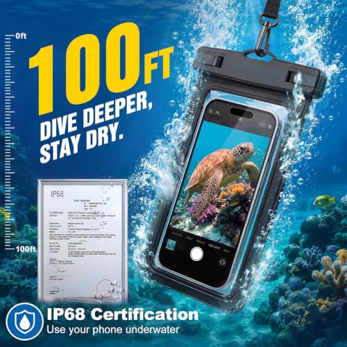 3 Pack Waterproof Phone Pouch, IP68 Waterproof Phone Case Up to 8.3" | Touchscreen, Underwater Photography, Cell Phone Dry Bag for iPhone 17 16 15 Pro Max, Beach Cruise Essentials 2026 - color: 3 Pack, Black+Pink+Green