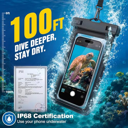 5 Pack Waterproof Phone Pouch, IP68 Waterproof Phone Case Up to 8.3" | Touchscreen, Underwater Photography, Cell Phone Dry Bag for iPhone 17 16 15 Pro Max, Beach Cruise Essentials 2026 - color: 5 Pack, Black+Pink+Green+Bule+Clear