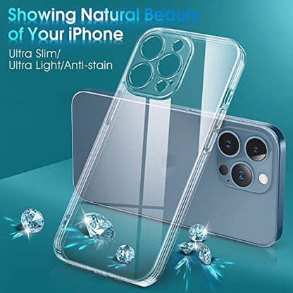 Supdeal Crystal Clear Case for iPhone 12 Pro Max, [Not Yellowing] [Camera Protection] [Military Grade Drop Tested] Transparent Shockproof Protective Soft Silicone Slim Cover, 6.7 inch, Transparent - color: Transparent, size: iPhone 12 Pro Max