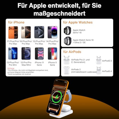 iVANKY 3 in 1 Foldable Magnetic Wireless Charging Station(No Adapter)