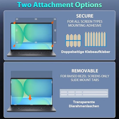 Laptop Privacy Screen 14 Inch 16:10 Aspect Ratio, Removable - size: For Laptop 14 Inch 16:10