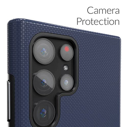 Crave Galaxy S22 Ultra Case, Shockproof Protection Dual Layer Case for Samsung Galaxy S22 Ultra 5G (6.8 inch) - Navy - color: Navy, size: Galaxy S22 Ultra