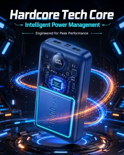 Portable Charger Power Bank 50000mAh Fast Charging External Battery Pack - color: Blue