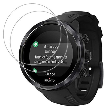 For Watch SUUNTO 9 Tempered Glass Screen Protector - [2 PACK] Full Coverage HD Clear Anti-Bubble Anti-Scratch for Clear Film Tempered Glass Screen Protector for Watch SUUNTO 9
