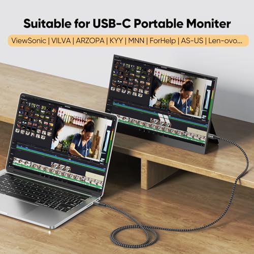 USB C Monitor Video Cable 3Ft, 4K@144Hz Display/20Gbps Data/100W Charge - size: 3ft