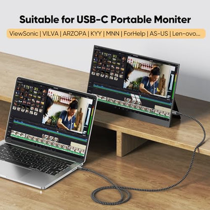USB C Monitor Video Cable 3Ft, 4K@144Hz Display/20Gbps Data/100W Charge - size: 3ft