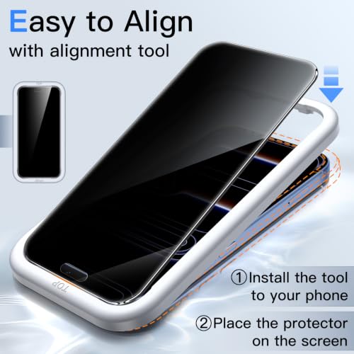 JETech Privacy Screen Protector for iPhone New Pro, 2-Pack - size: iPhone NEW Pro