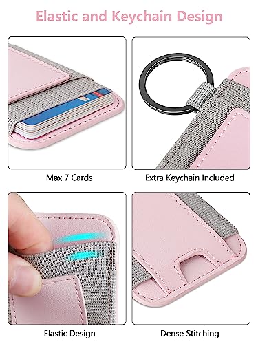 For Magsafe Wallet, 7 Card Holder, RFID Blocking, Strongest Magnet | Magnetic Wallet for iPhone 17/16/15/14/13/12 Series, for Magsafe Card Holder with 2 Card Slots, Vegan Leather, Pink - color: Pink