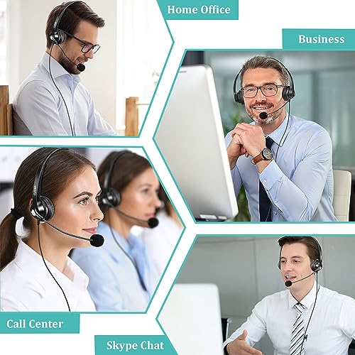 Callez 3.5mm Headset with Microphone Noise Cancelling for Cell Phone PC - color: Gray-Binaural