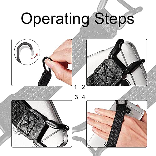 Phone Strap Security Hand Strap Holder, Mobile Phone Grip Straps with Clip Handheld Drop Prevention Elastic Bundle Grip Belts for Kindle and Most Smartphones (3 Pcs)