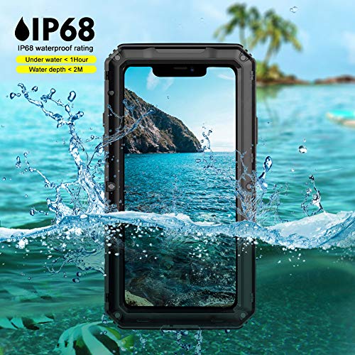 Beasyjoy for iPhone 11 Pro Max Case Waterproof Metal Case Heavy Duty Built-in Screen Full Body Protective Shockproof Military Grade Black - color: Black, size: iPhone 11 Pro Max