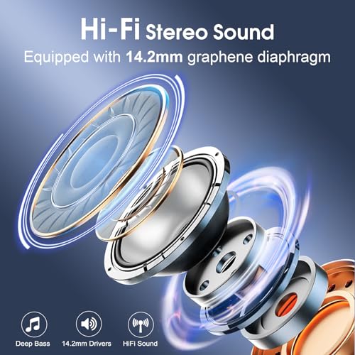 Wireless Earbuds 75H Bluetooth 5.4 Sport Headphones with Earhooks, Black - color: Black